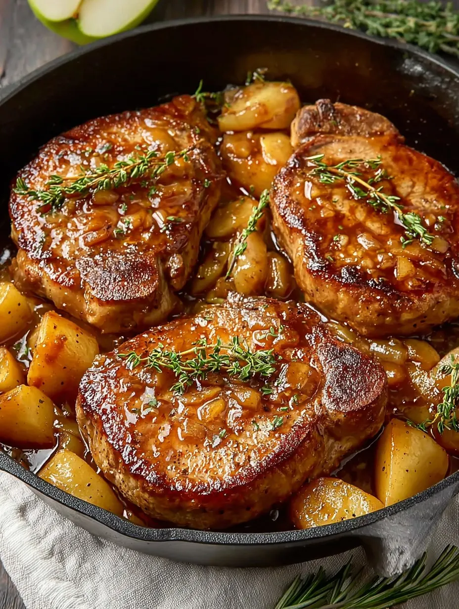 Juicy Apple Butter Pork Chops