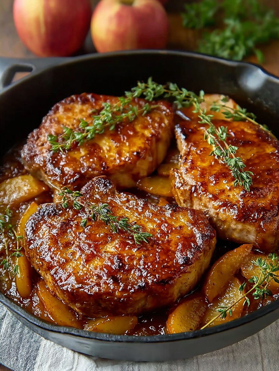 Juicy Apple Butter Pork Chops