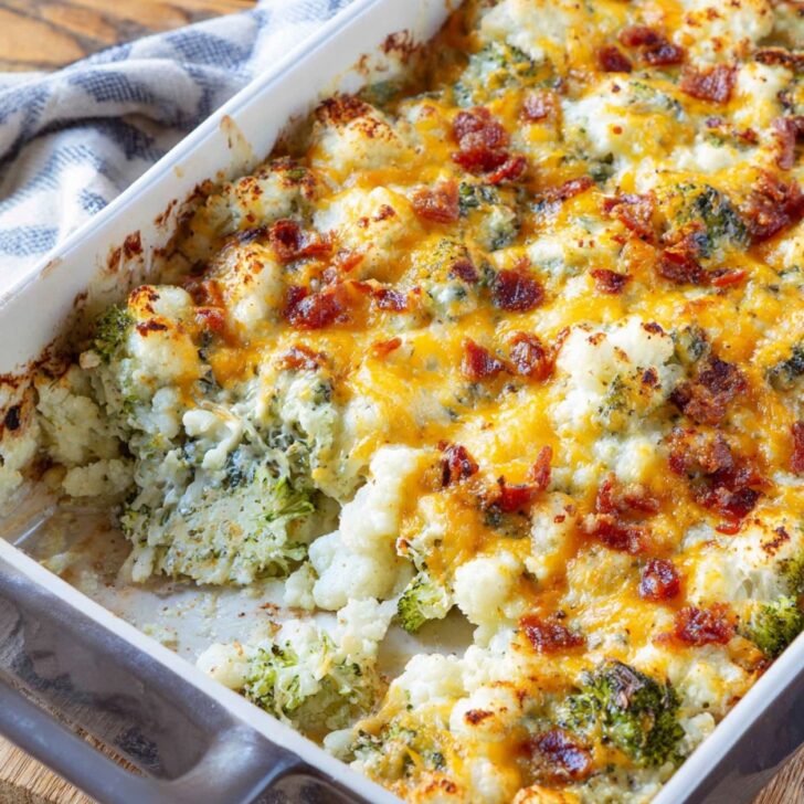 Loaded Cauliflower Broccoli Casserole