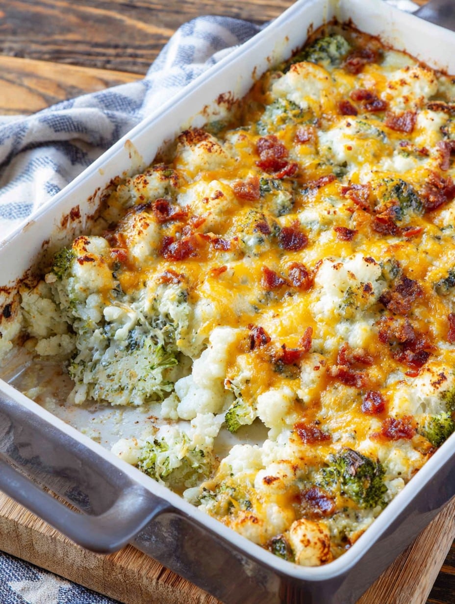 Loaded Cauliflower Broccoli Casserole