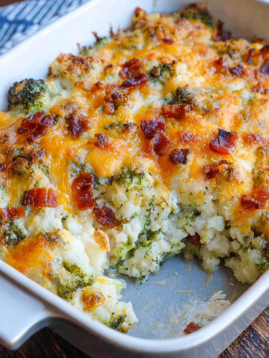 Loaded Cauliflower Broccoli Casserole