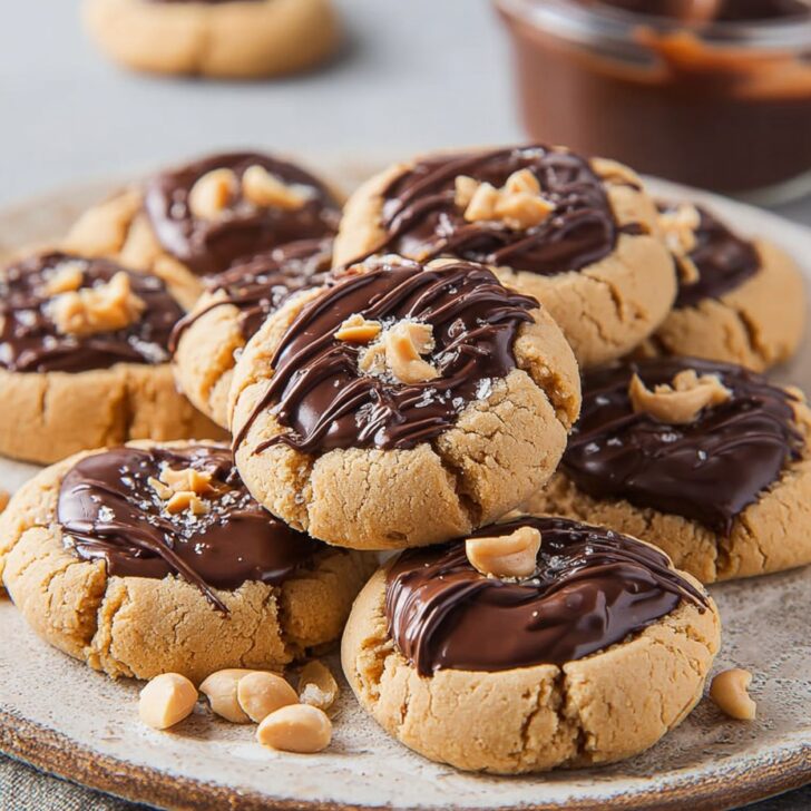 Peanut Butter Chocolate Thumbprint Cookies