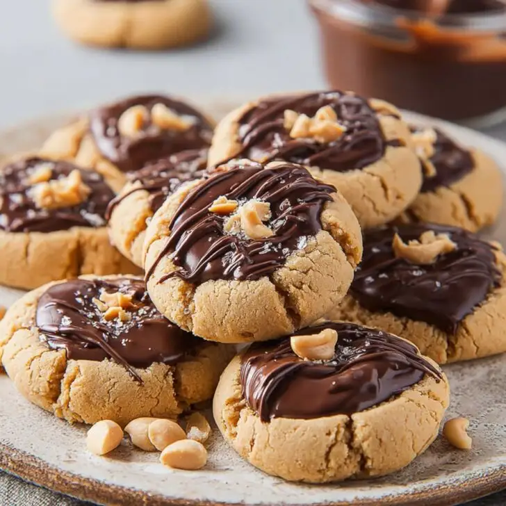 Peanut Butter Chocolate Thumbprint Cookies