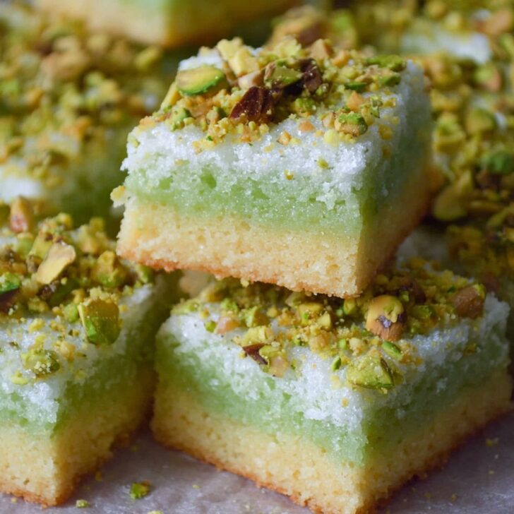 Pistachio Sugar Cookie Squares