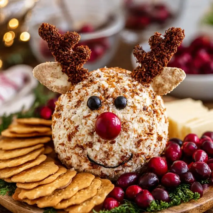 Reindeer Cheese Ball Christmas appetizer Idea