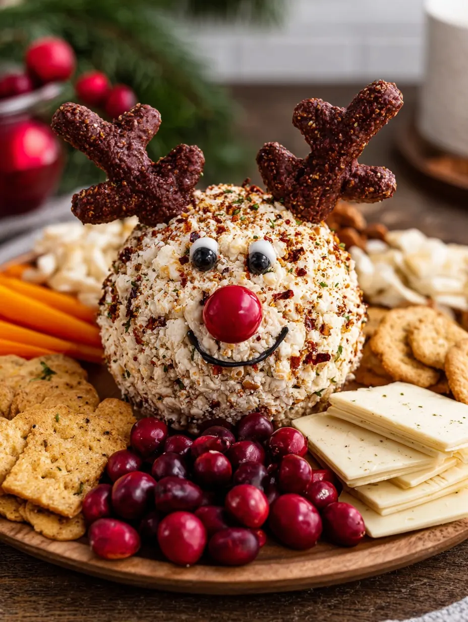 Reindeer Cheese Ball Christmas appetizer Idea
