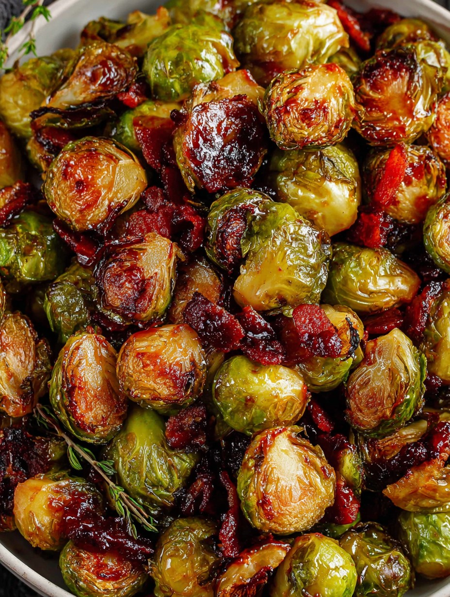 Roasted Maple Bacon Brussel Sprouts
