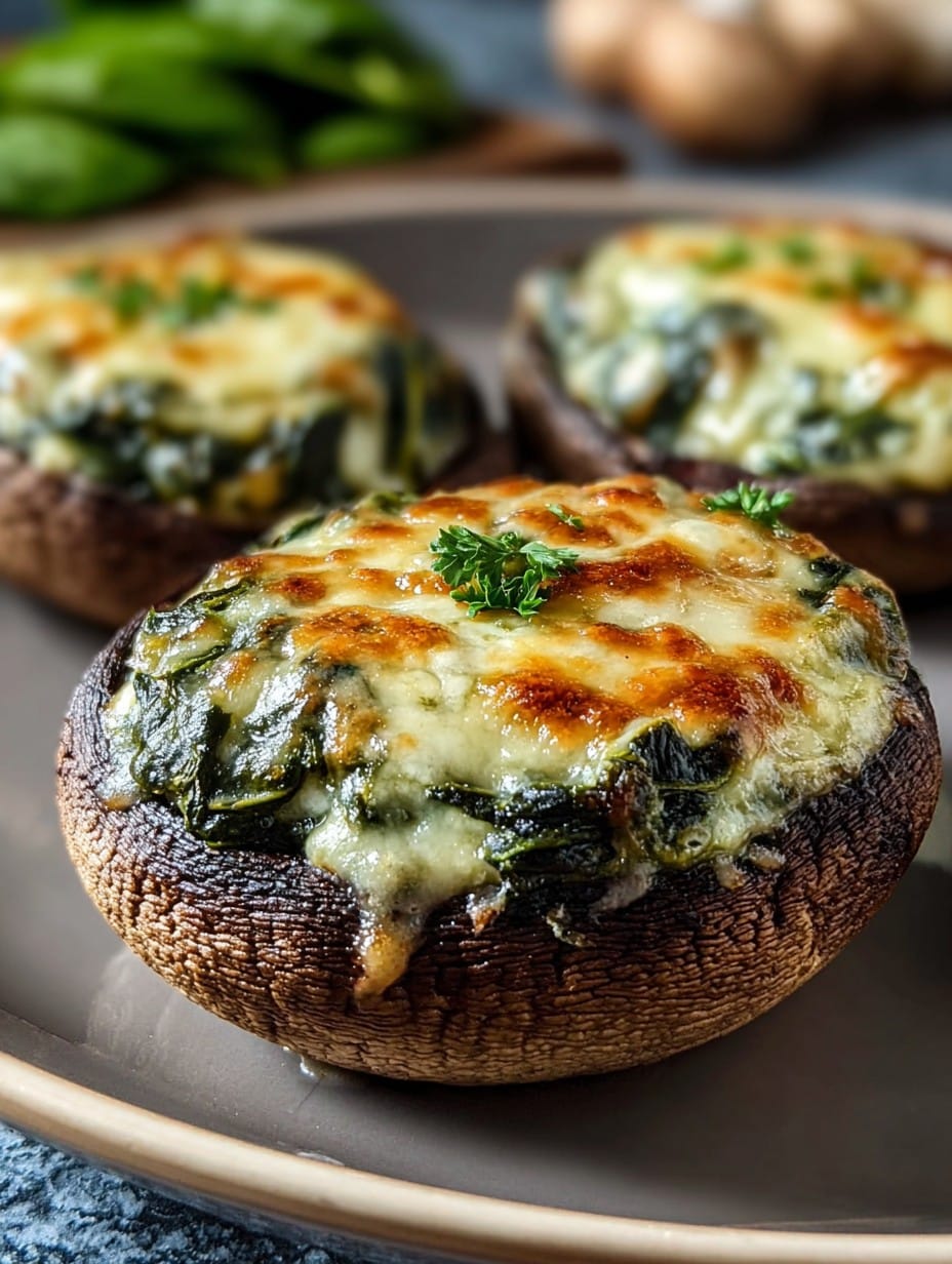 Spinach and Cheese Stuffed Portobello Mushroom Recipe