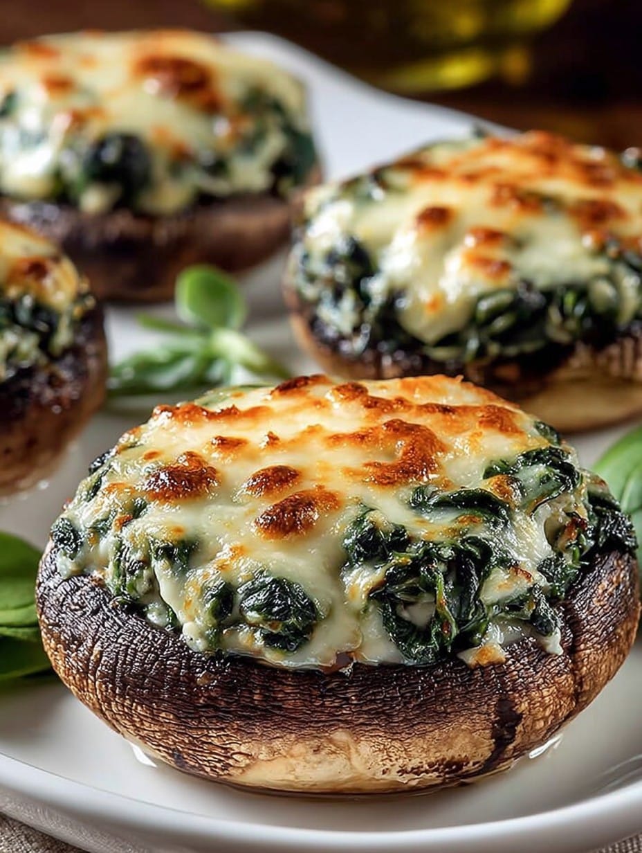 Spinach and Cheese Stuffed Portobello Mushroom Recipe